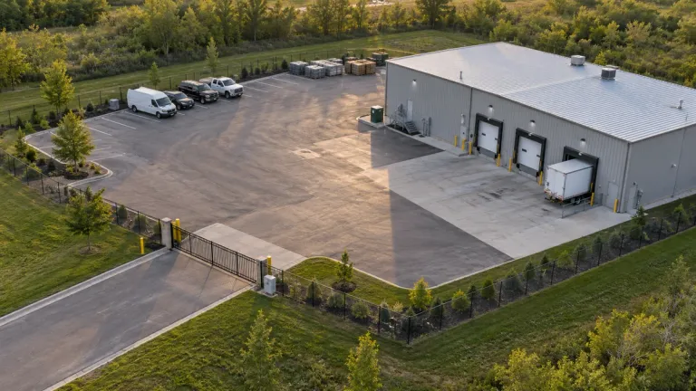 Illustration of camera checkpoints at a site gate, yard and loading bays