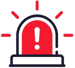 Emergency alert triggered by suspicious security activity
