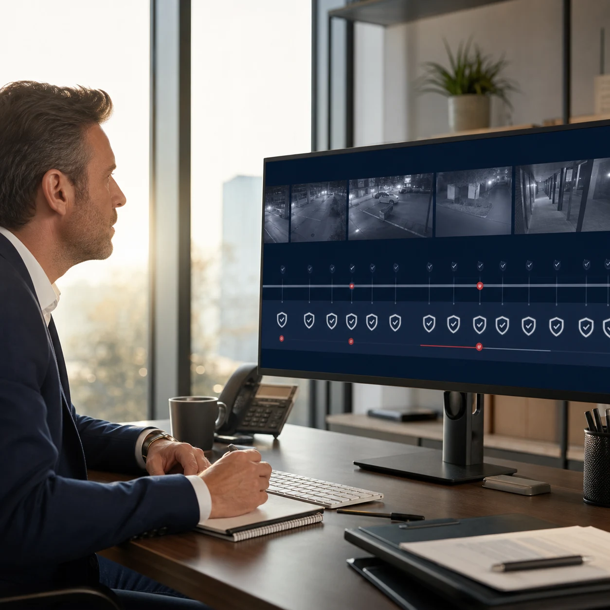 Account manager reviewing continuous monitoring activity and response records