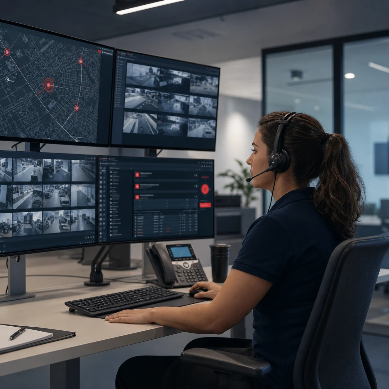 Dispatcher coordinating security alerts through an organized monitoring workflow