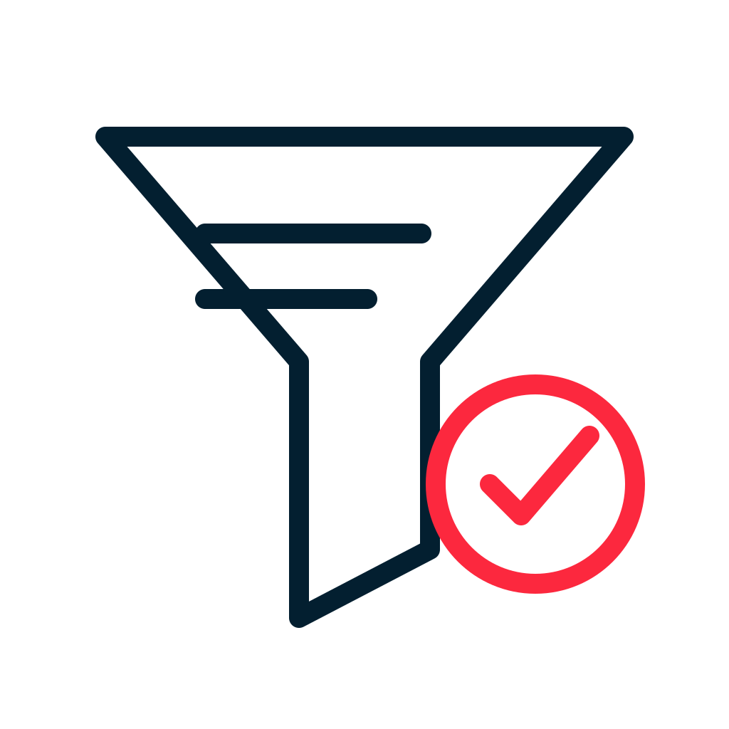 Icon representing false alarm filtering before dispatch