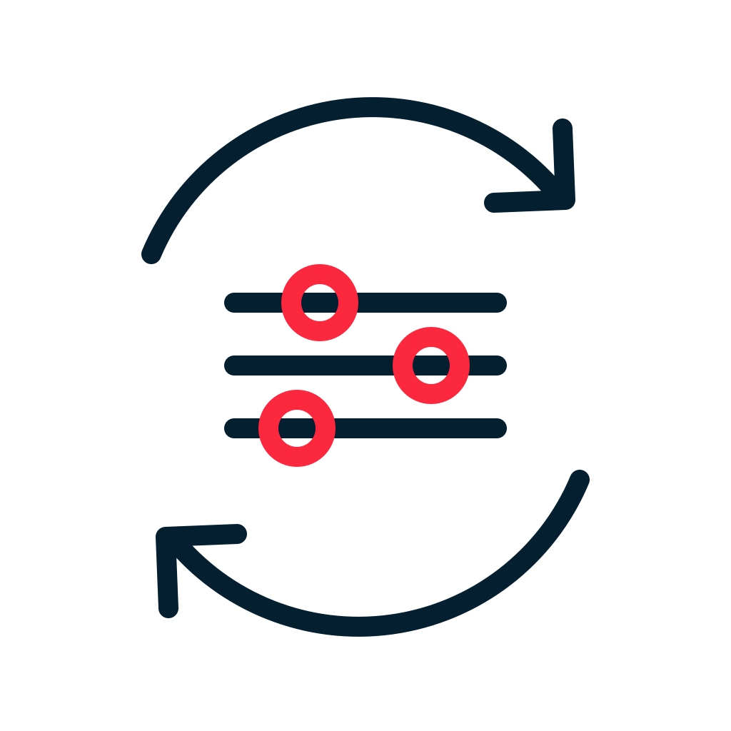 Icon representing live alarm review with immediate camera footage access